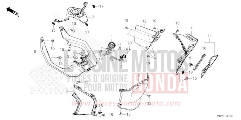INNER COVER/POCKET for Forza 750 MAT WARM ASH METALLIC (YR386) from 2025